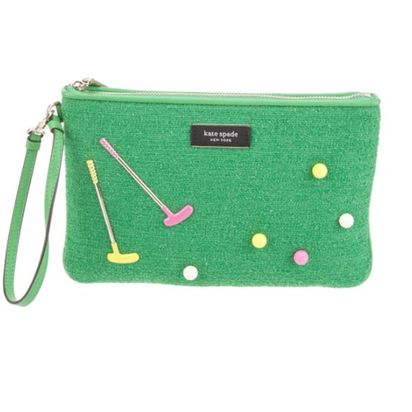 Kate Spade Tee Time Embellished Astroturf Wristlet - Picture 4 of 10